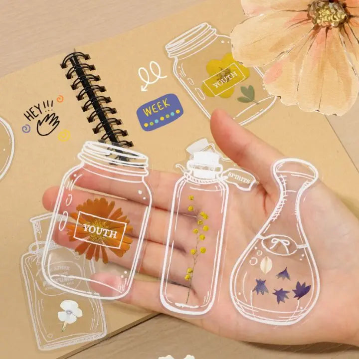 Transparent Flower Bookmarks – 80-piece DIY Set