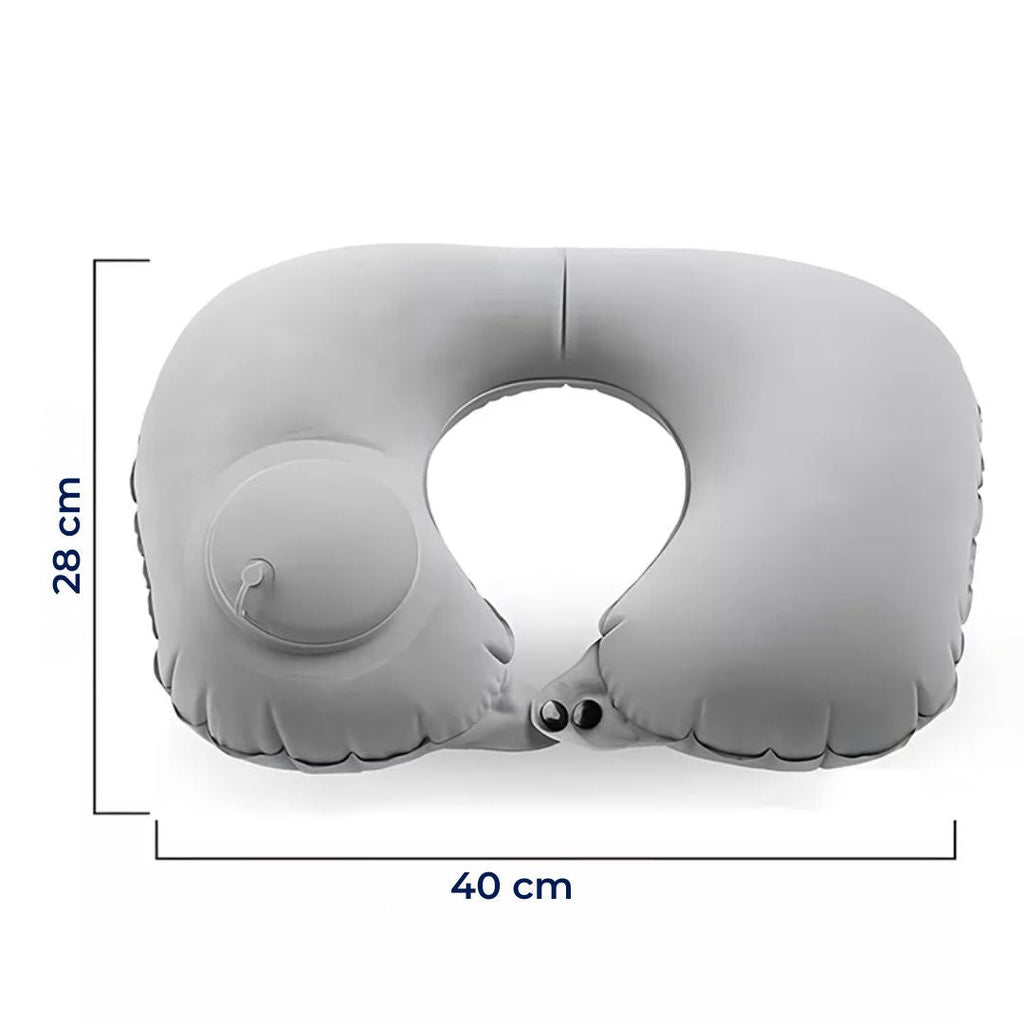 TravelThrive | Inflatable Travel Neck Pillow – Adjustable Firmness – Soft Velvet Cover – Neck Pain Relief – Compact for All Journeys