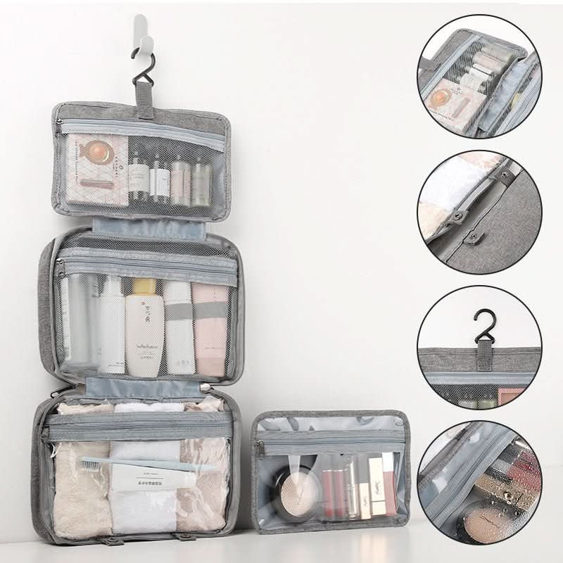 Compact Travel Cosmetic Organizer with 4 Compartments