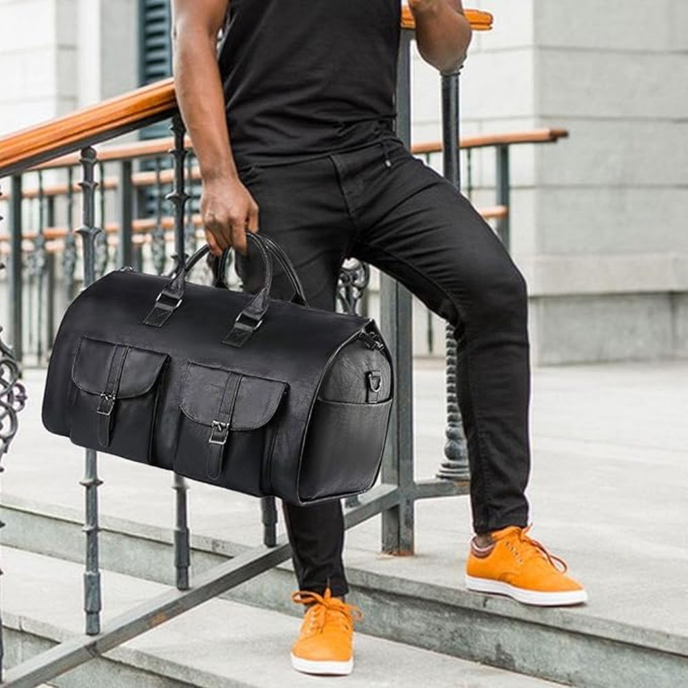 Travel Duffel Bag Leather Carry On Luggage