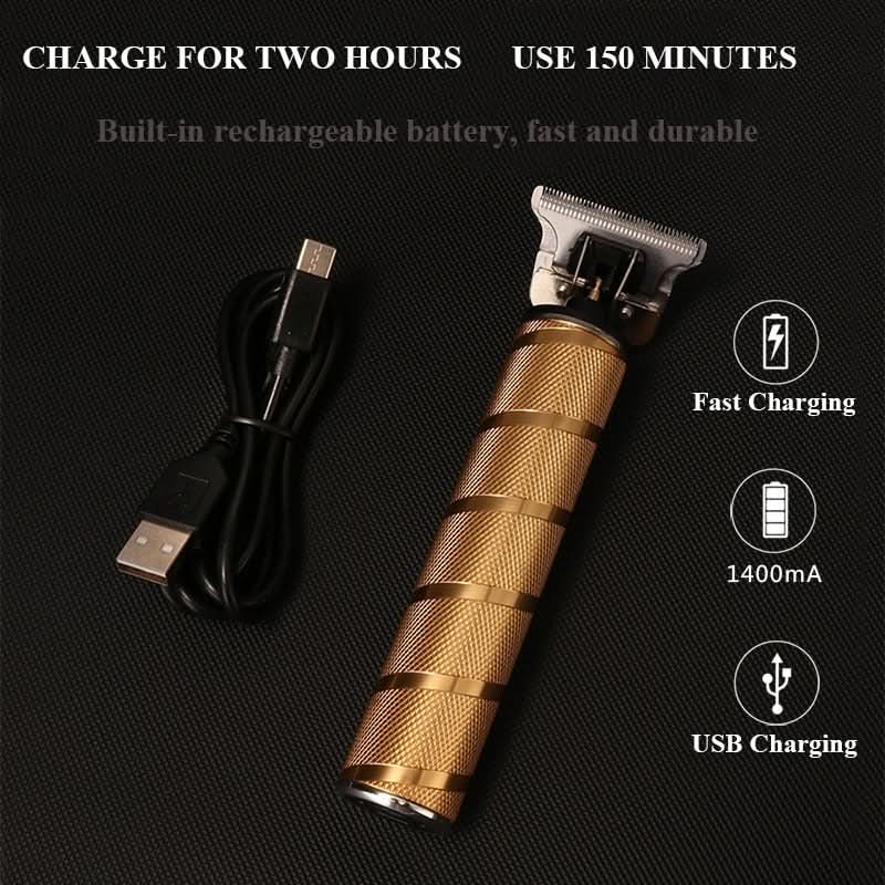 Cordless hair trimmer with LED status display for precise styling