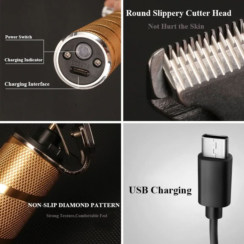 Cordless hair trimmer with LED status display for precise styling