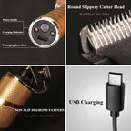Cordless hair trimmer with LED status display for precise styling