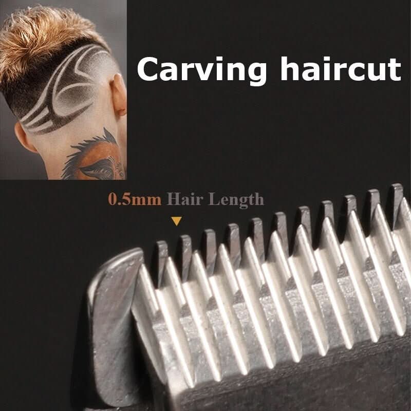 Cordless hair trimmer with LED status display for precise styling