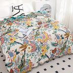 Tropical Bloom Cotton Blanket