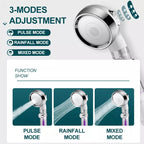 3 Mode Adjustable High Pressure Water Saving Showerhead