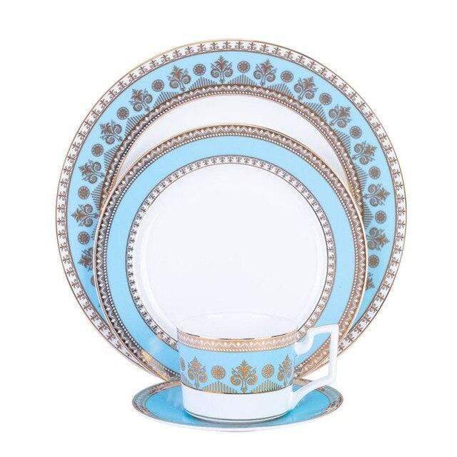 Turquoise 4-piece dinner set