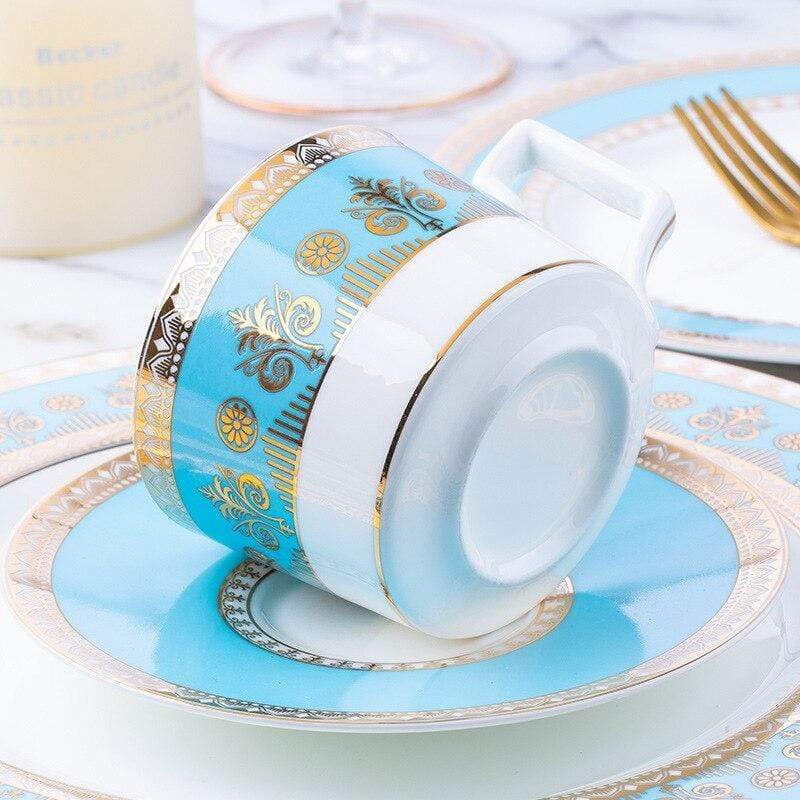 Turquoise 4-piece dinner set