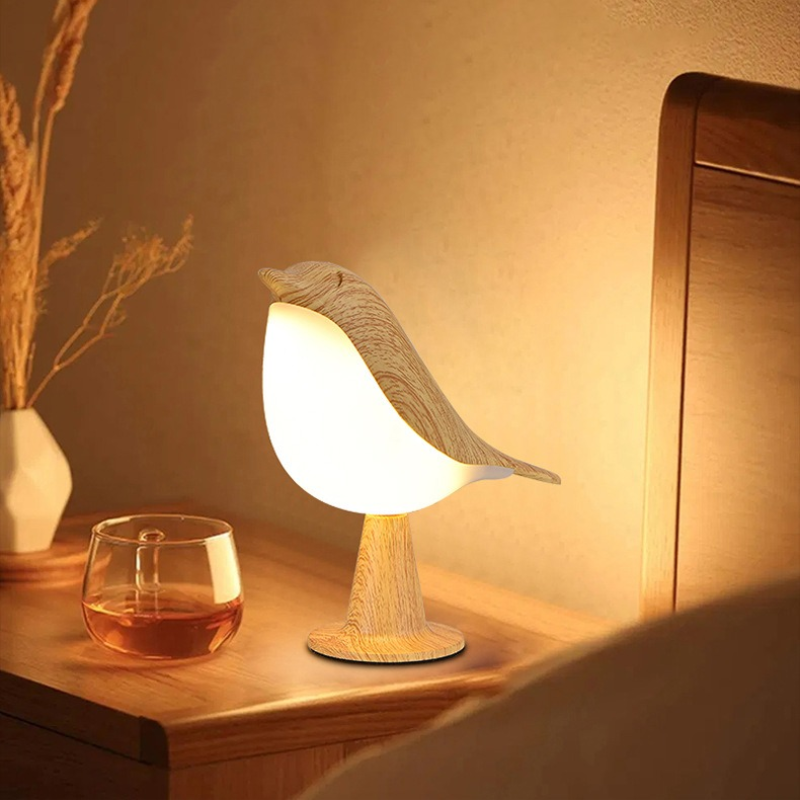 Rechargeable LED night light with touch sensor and creative bird design