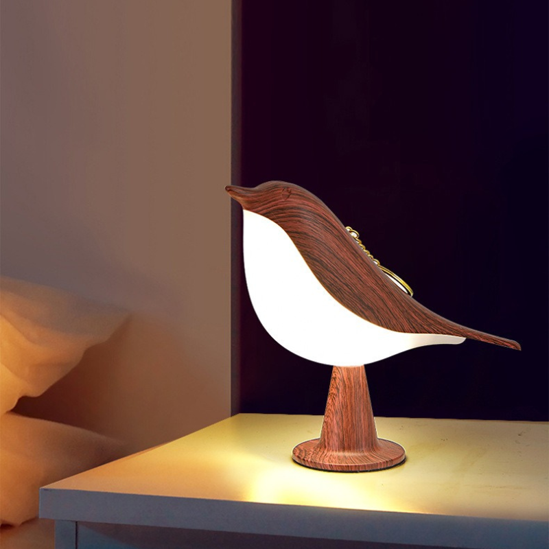Rechargeable LED night light with touch sensor and creative bird design