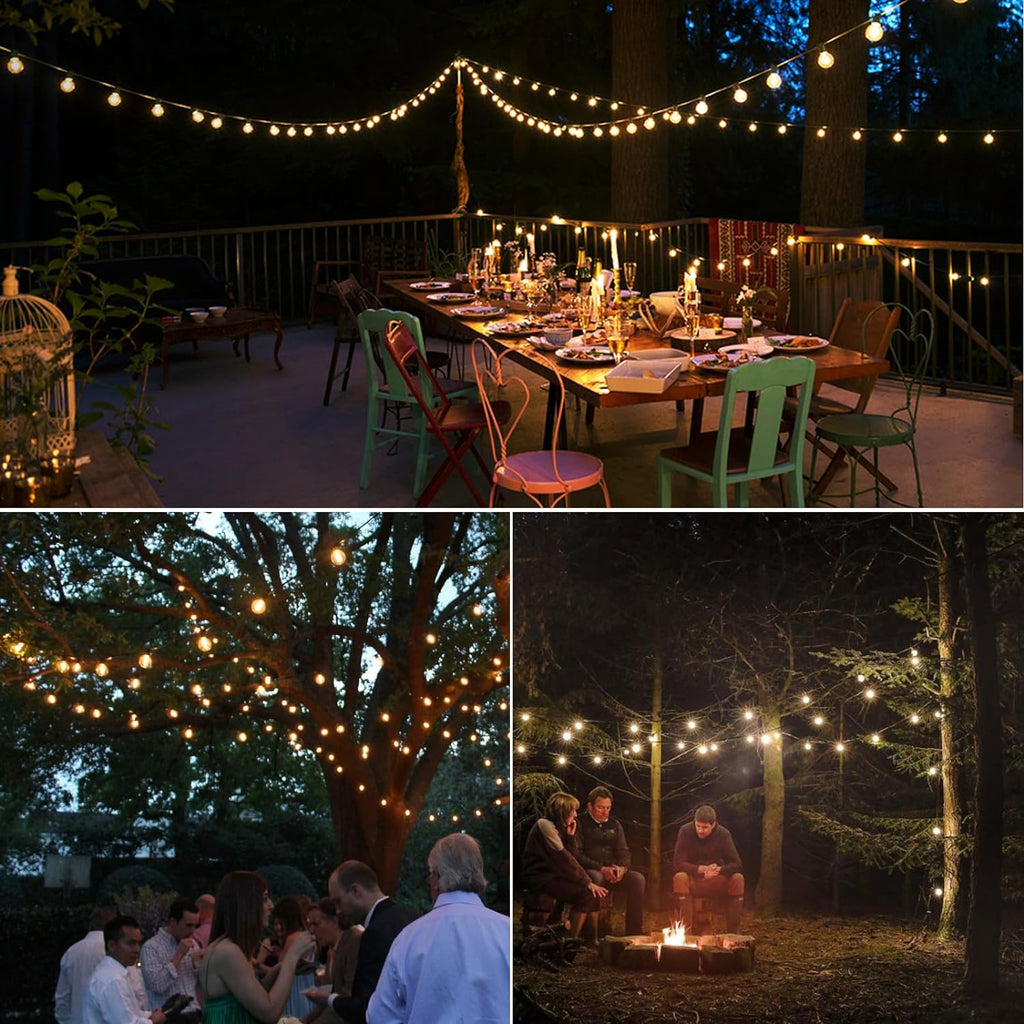 TwinkleTrail waterproof LED light chain for Outdoor with Warm Glow