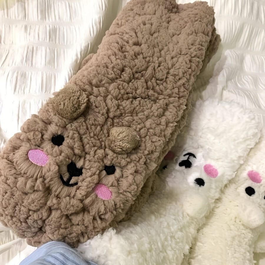 Warm, fluffy bear socks