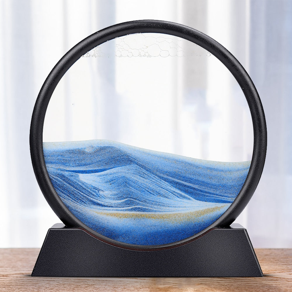 Royaleva Moving Sand Art Sculpture - LED Calming Desk Decoration