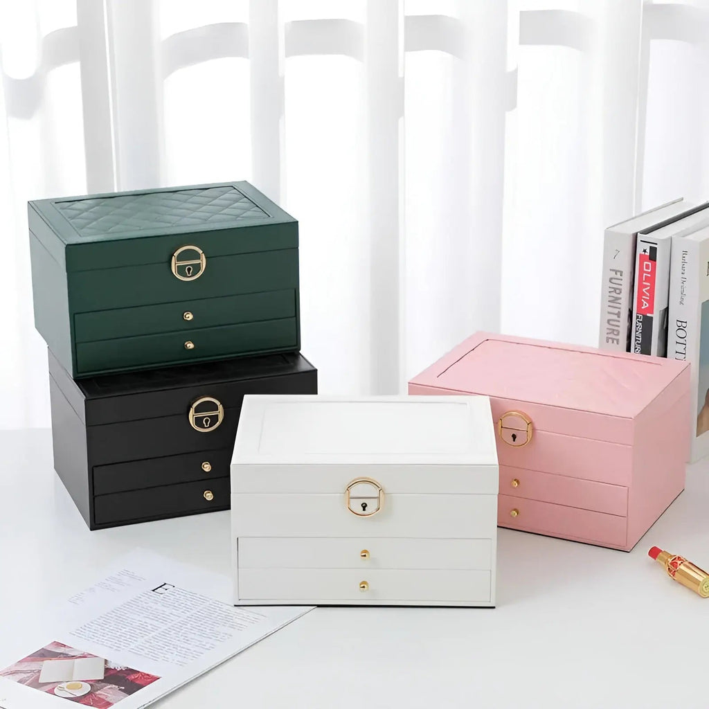 EleganceBox – Luxury Multi-Layer Jewellery Organiser in Premium PU Leather