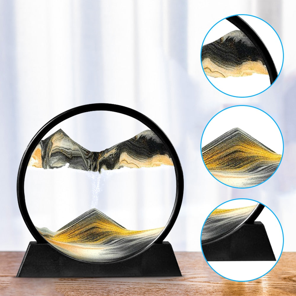 Royaleva Moving Sand Art Sculpture - LED Calming Desk Decoration