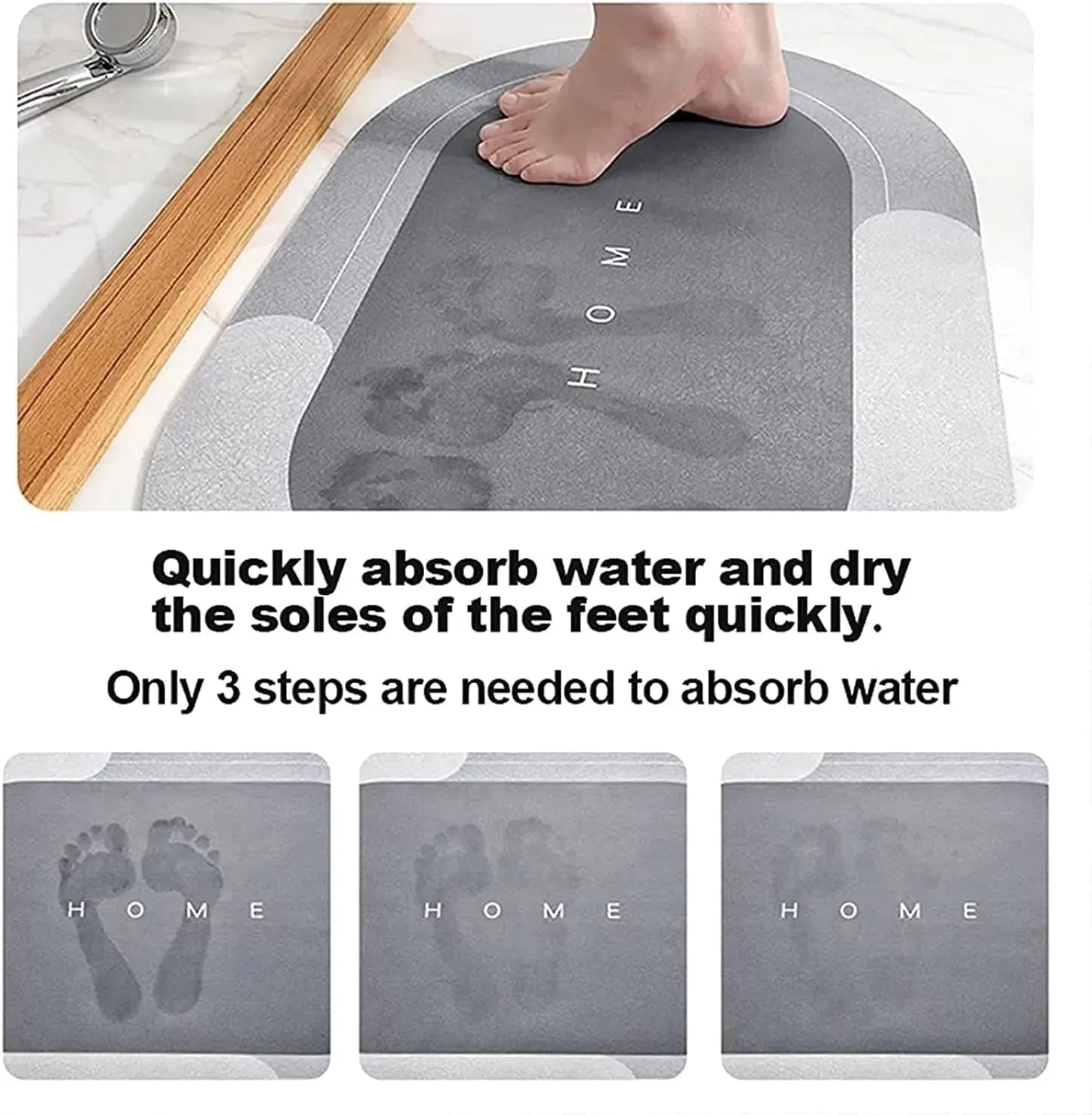 Ultra-absorbent Bath Mat – Dries up to 5× faster than conventional mats