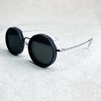 Unisex Round Polarised Sunglasses – Adjustable Light Reduction – Premium Metal Frame
