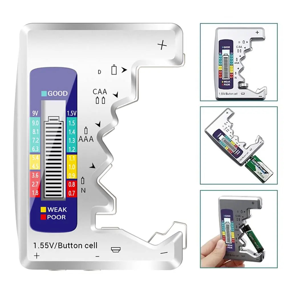 Universal Battery Tester – Quick Test for AA, AAA, 9V & Button Cells