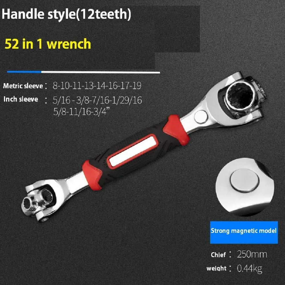 Universal ratchet 8-in-1 – change size without tool change