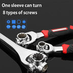Universal ratchet 8-in-1 – change size without tool change