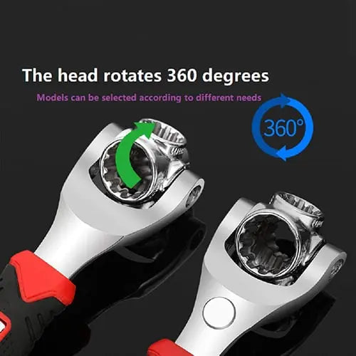 Universal ratchet 8-in-1 – change size without tool change