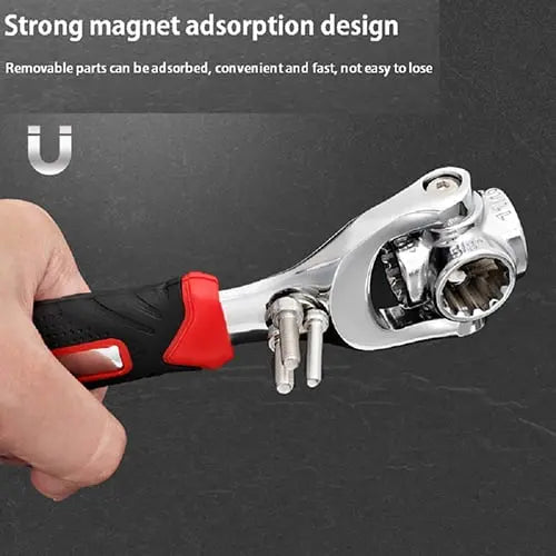Universal ratchet 8-in-1 – change size without tool change