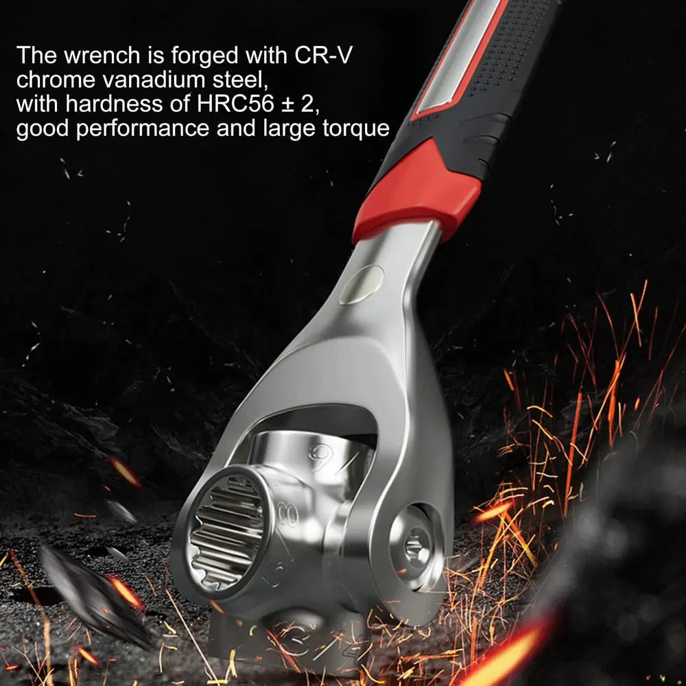 Universal ratchet 8-in-1 – change size without tool change