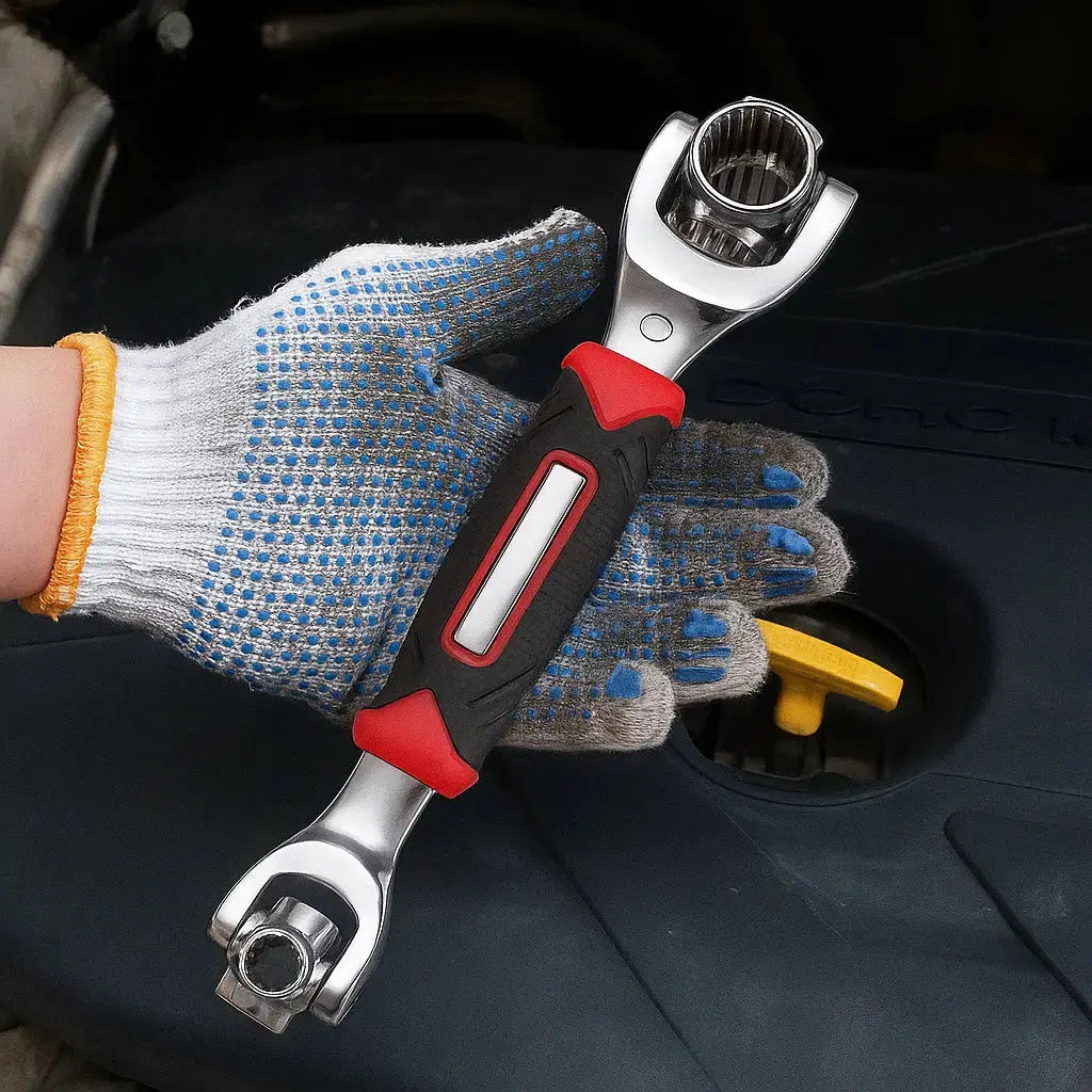 Universal ratchet 8-in-1 – change size without tool change