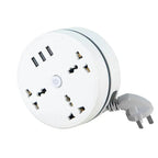 Universal power strip with retractable cable & USB ports