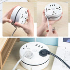Universal power strip with retractable cable & USB ports