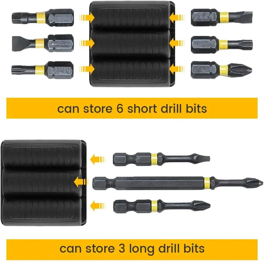 Universal self-adhesive drill holder – secure bit storage with strong hold