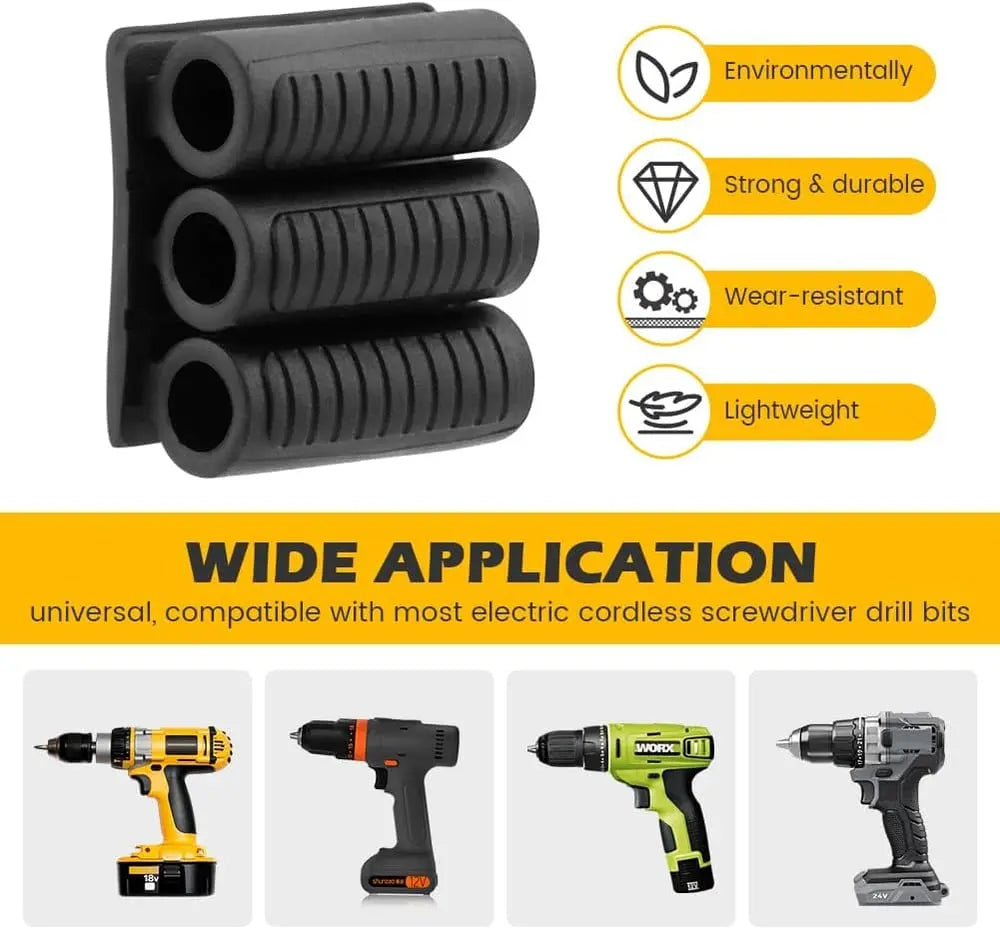 Universal self-adhesive drill holder – secure bit storage with strong hold