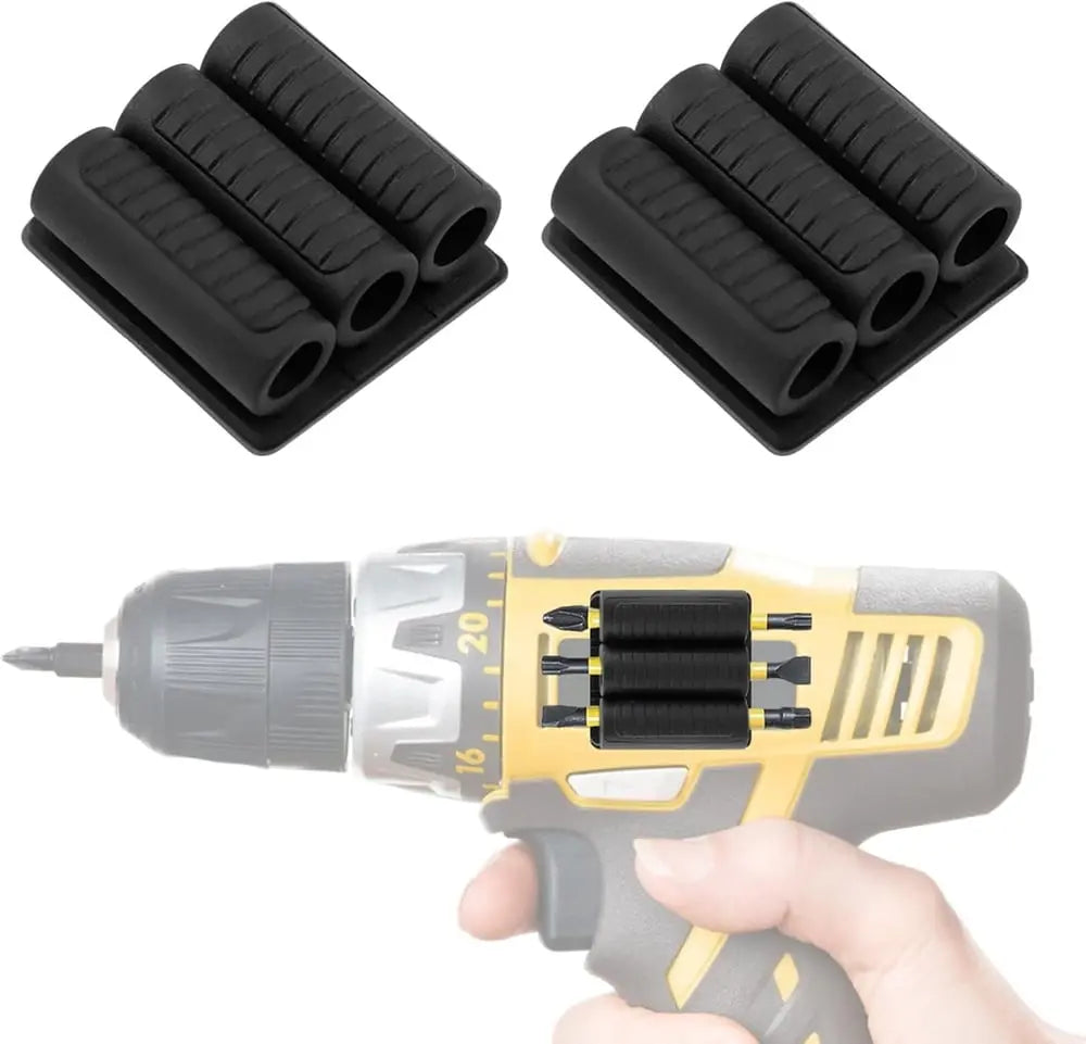Universal self-adhesive drill holder – secure bit storage with strong hold