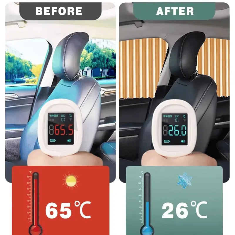 Universal sunshade for car windows with magnetic attachment and UV pRedection