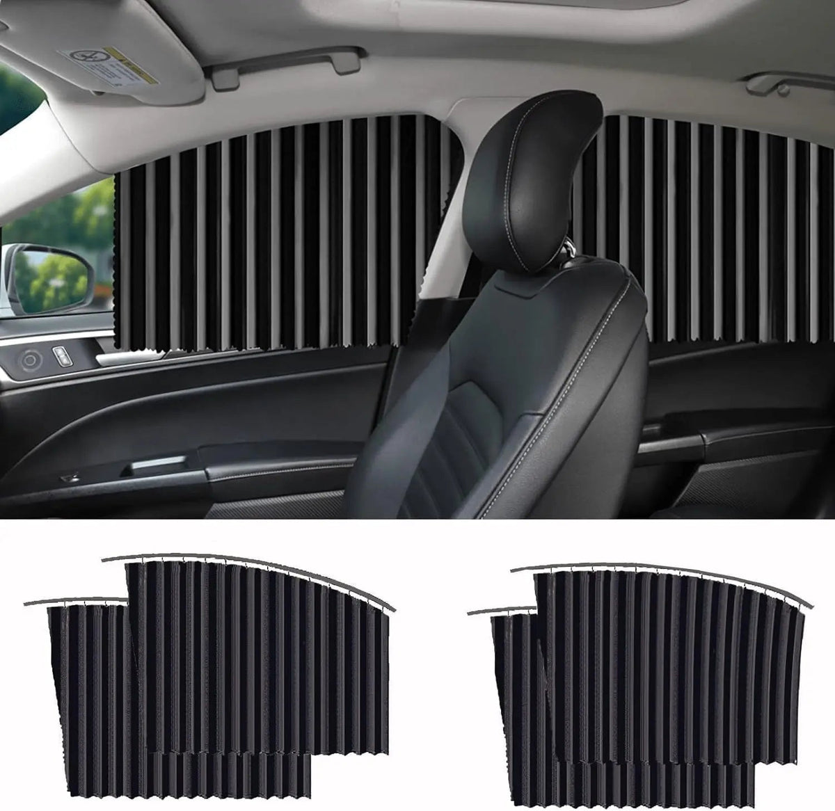 Universal sunshade for car windows with magnetic attachment and UV pRedection