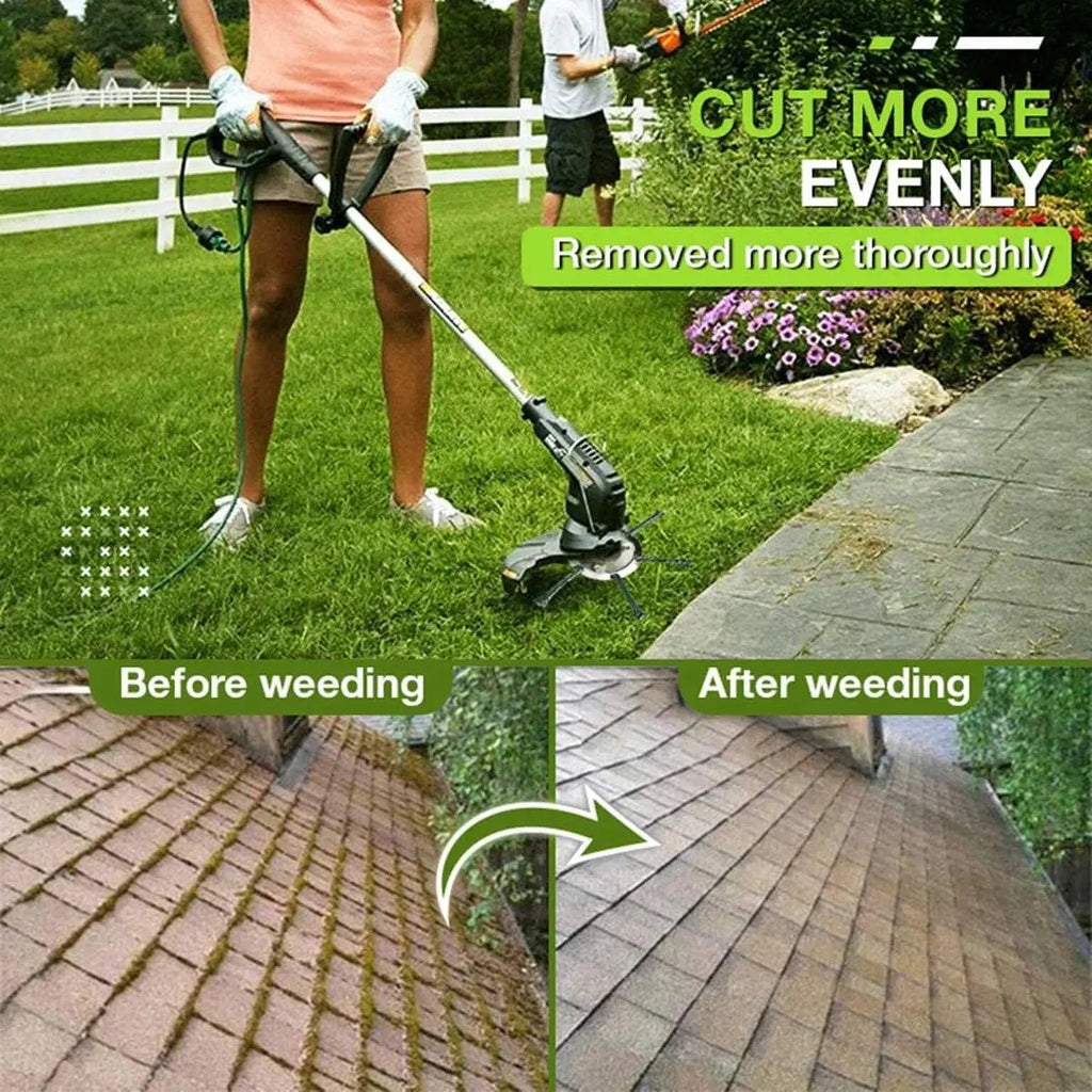 Remove weeds like a pro – with the 6-inch steel brush head