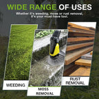 Remove weeds like a pro – with the 6-inch steel brush head