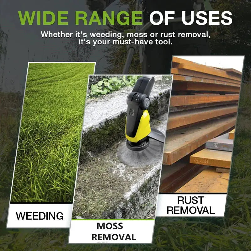 Remove weeds like a pro – with the 6-inch steel brush head