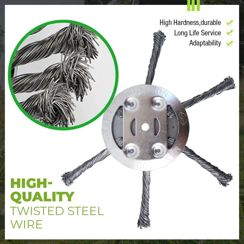 Remove weeds like a pro – with the 6-inch steel brush head