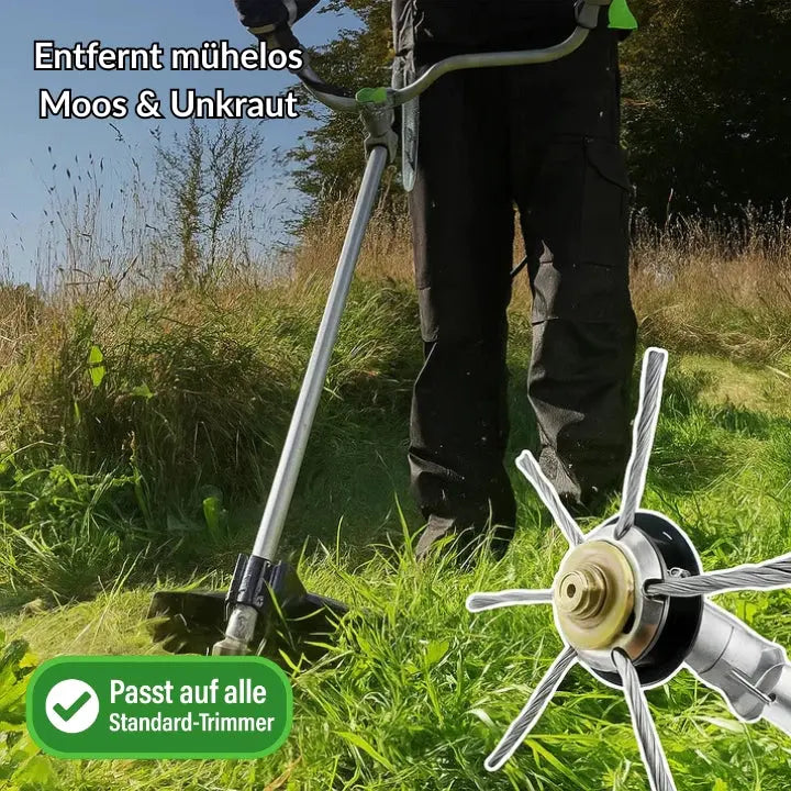 Remove weeds like a pro – with the 6-inch steel brush head