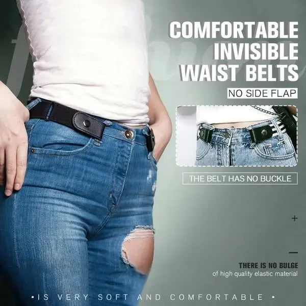 Invisible elastic waistband belts without buckle – The perfect belt for women's jeans!