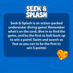 Underwater Pool Treasure Hunt game with waterproof gems and cards