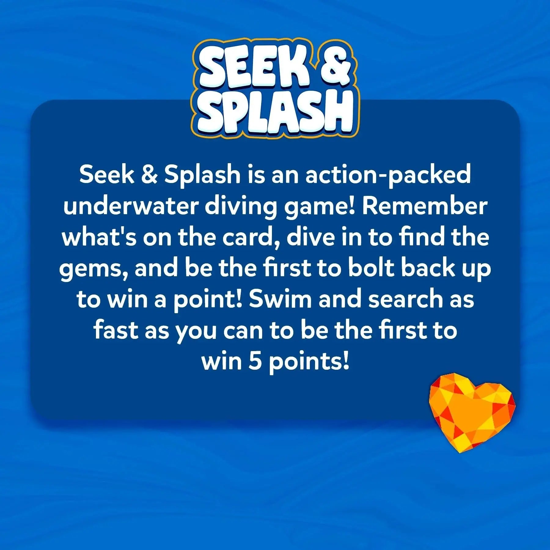 Underwater Pool Treasure Hunt game with waterproof gems and cards