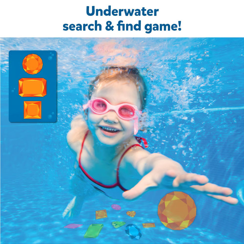 Underwater Pool Treasure Hunt game with waterproof gems and cards