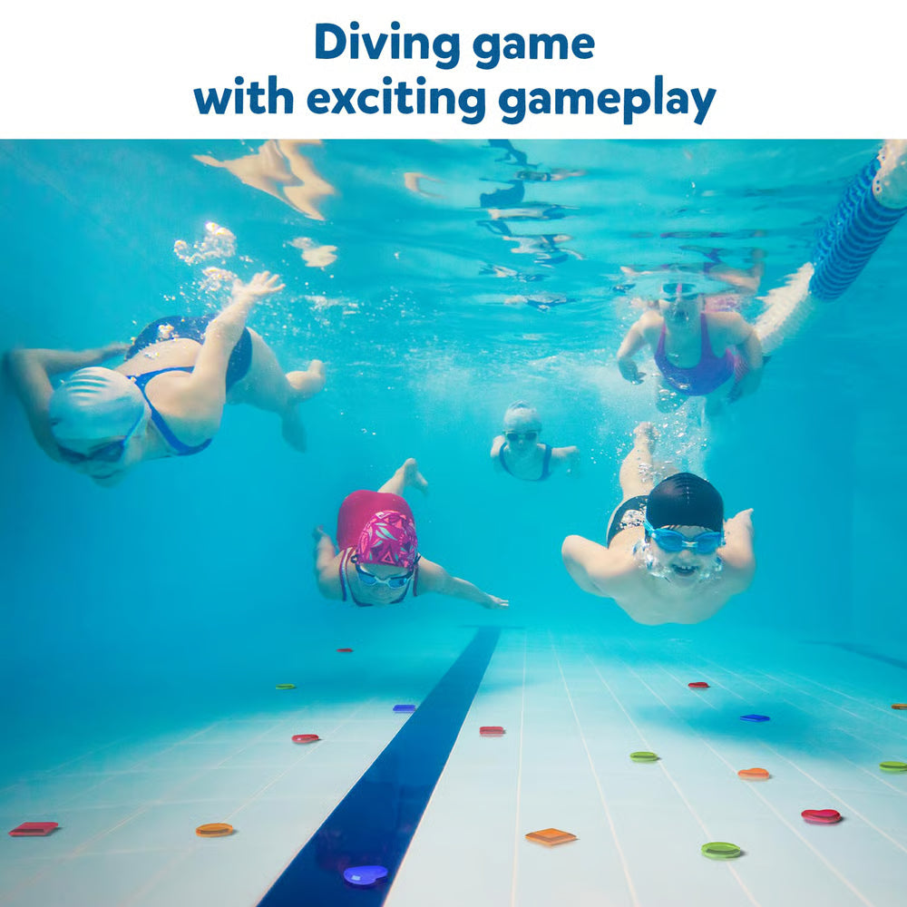 Underwater Pool Treasure Hunt game with waterproof gems and cards