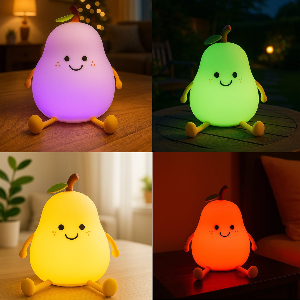 Cute Pear Bedside Touch Night Lamp