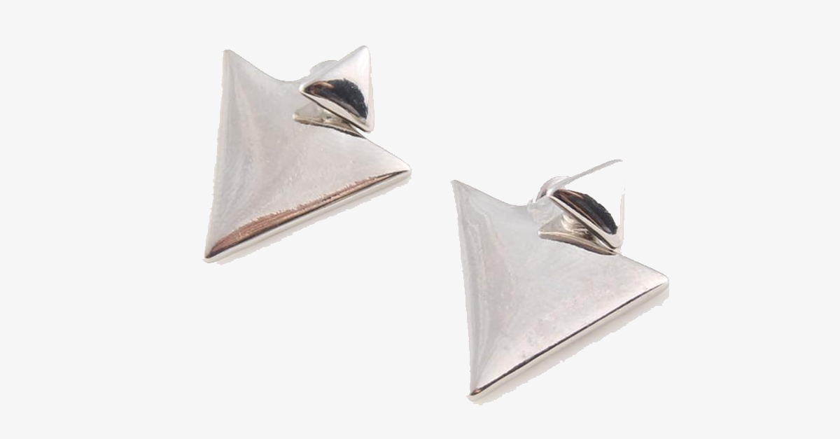 Double triangle stud earrings - Fashionable multicolor set of two