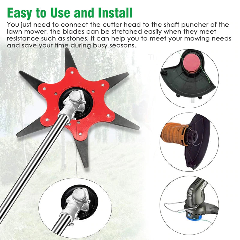 Pro | Versatile trimmer head with 6 blades