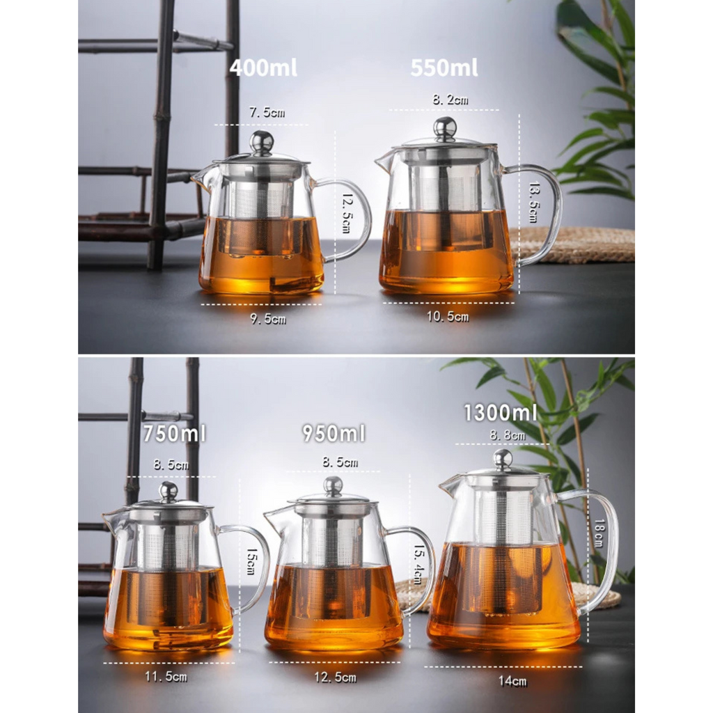 Teekanne Claritéa | Borosilicate glass | With stainless steel filter & wooden lid | Heat resistant & dishwasher safe