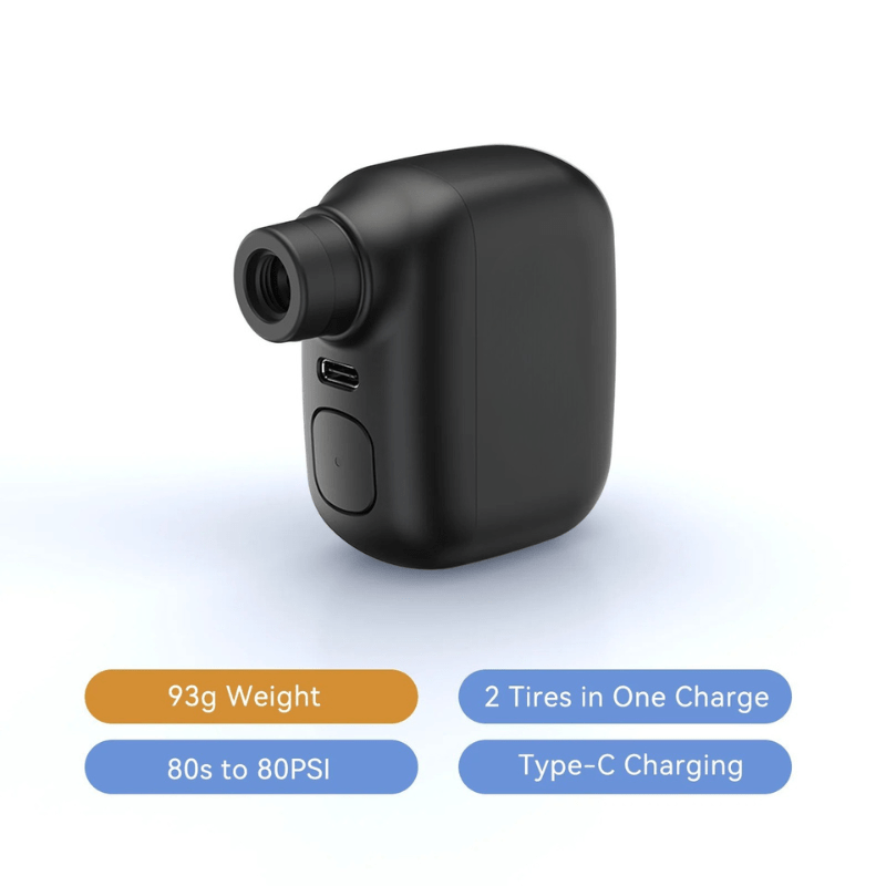 Portable bike pump with 100 PSI & USB-C